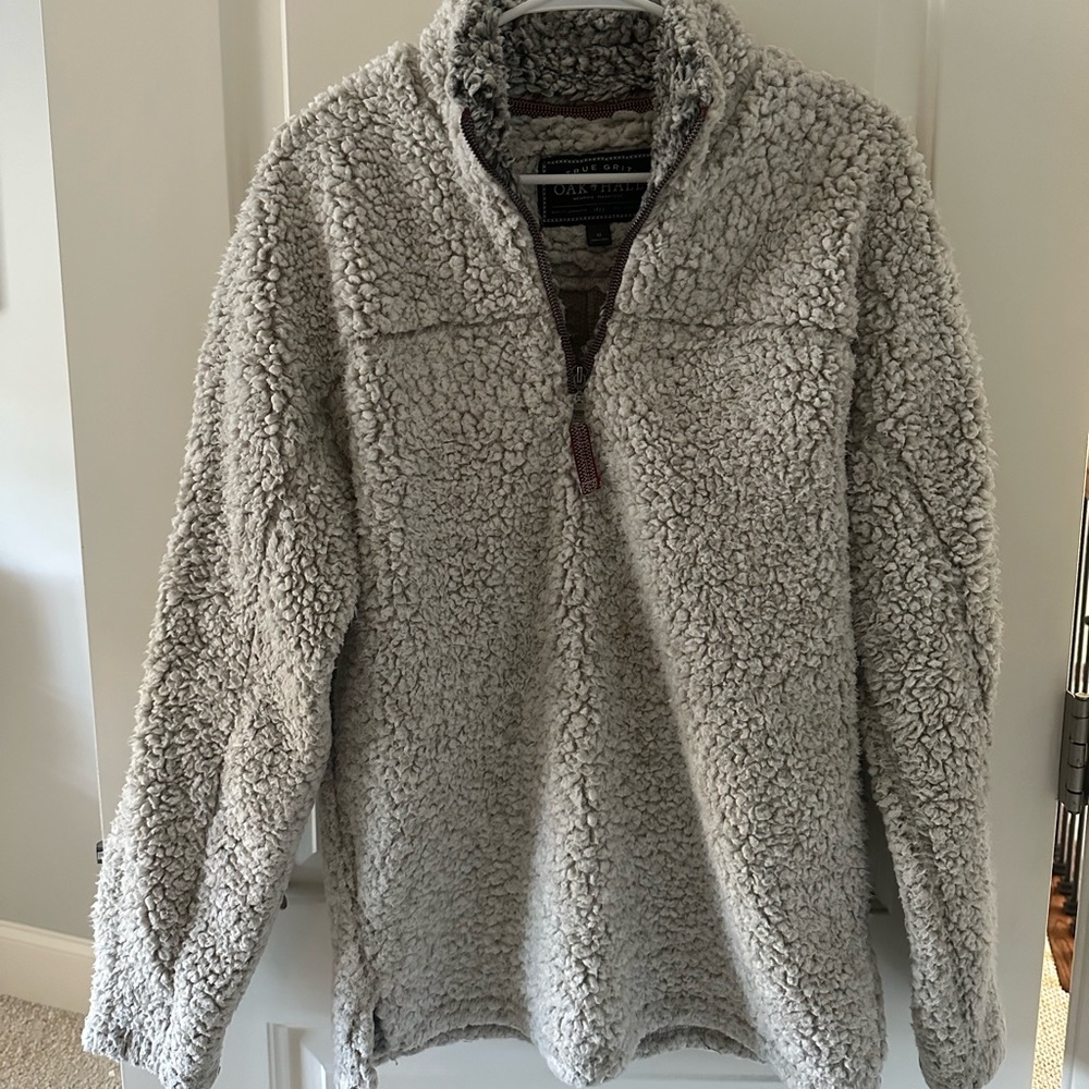 The Original Frosty Tipped Pile 1/2 Zip Pullover in Putty by True Grit